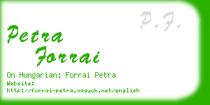 petra forrai business card